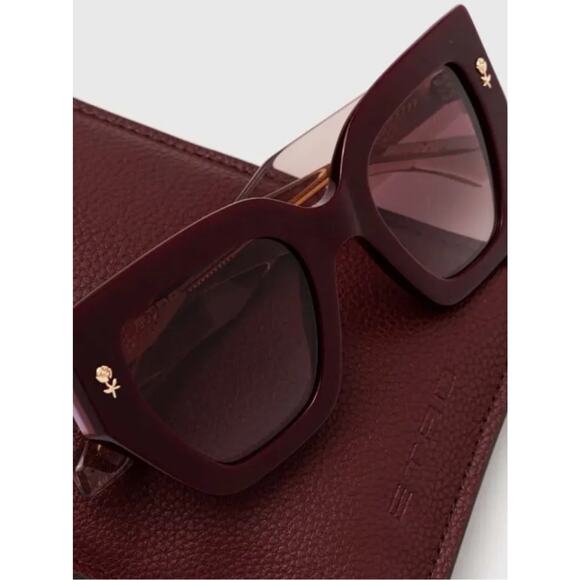 New Etro ETRO0010/S 0LHF3X Women Oversized Burgundy Square Sunglasses Authentic